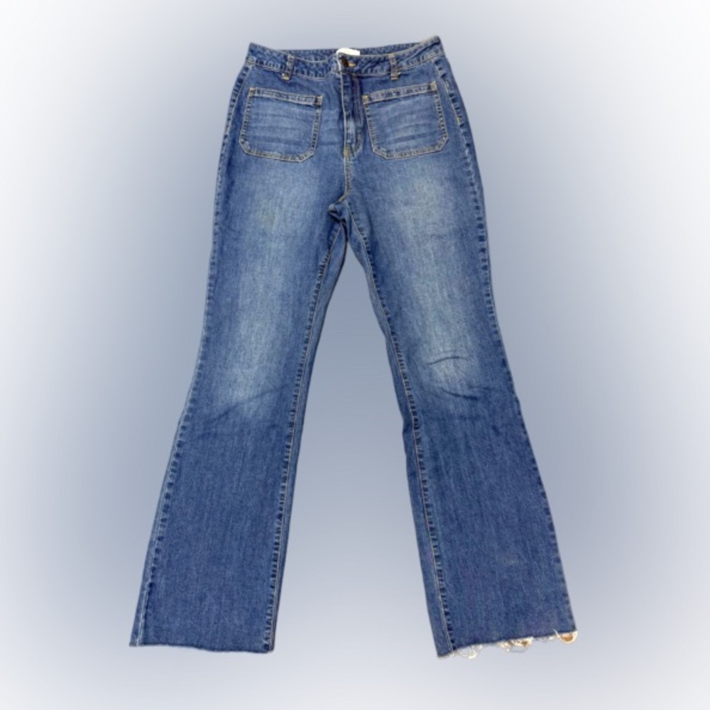 Forever 21 Jeans Y2K Raw Hem Hi-Waisted Wide Leg Size 29” Waist & 29” Inseam - Picture 1 of 4